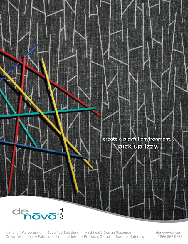 izzy black platinum denovo commercial wall covering with pick up sticks