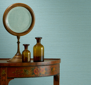 shima texture aquatone blue commercial wallcovering with mirror