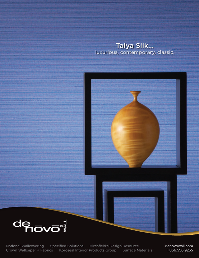 talya silk sapphire blue commercial wall covering with sculpture